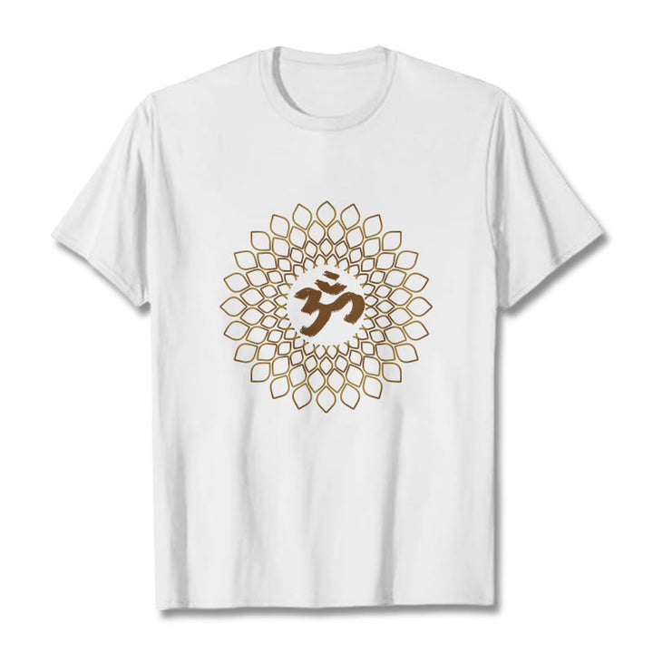 Buddha Stones ​​Rhombus OM Design T T-shirt - Weiß - 2XL - image 1