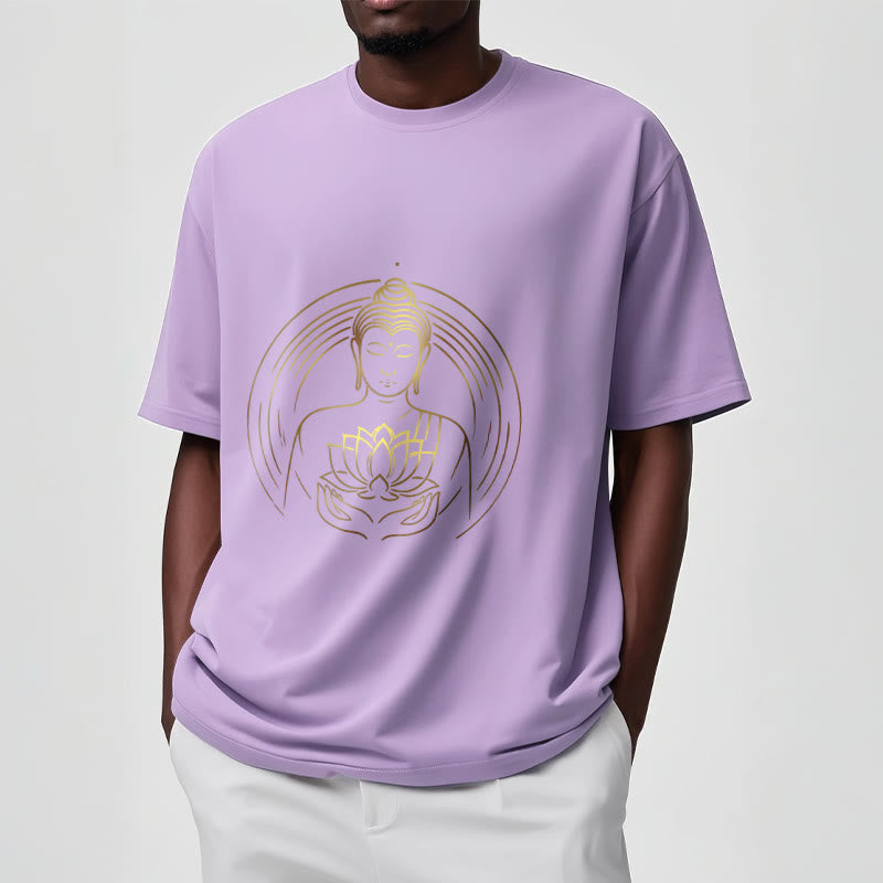 Buddha Stones ​​Goldener Buddha Hält EINE Lotus Blume T T-shirt - image 17