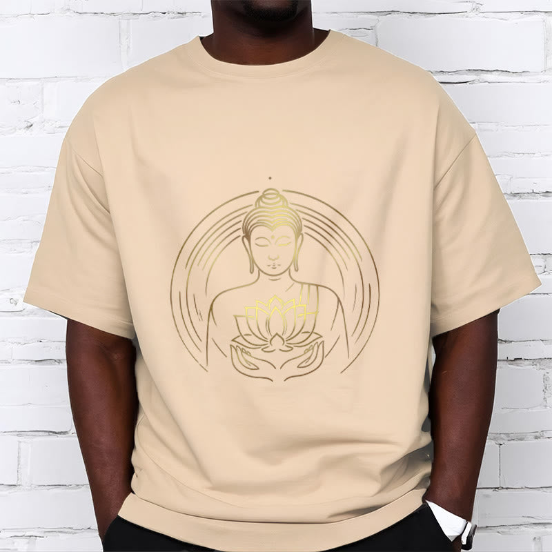 Buddha Stones ​​Goldener Buddha Hält EINE Lotus Blume T T-shirt - image 10