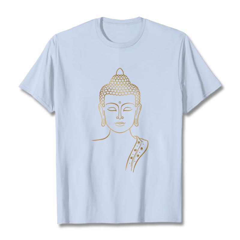 Buddha Stones ​​Golden Buddha In Tiefe Meditation T T-shirt - Hellcyan - 2XL - image 18