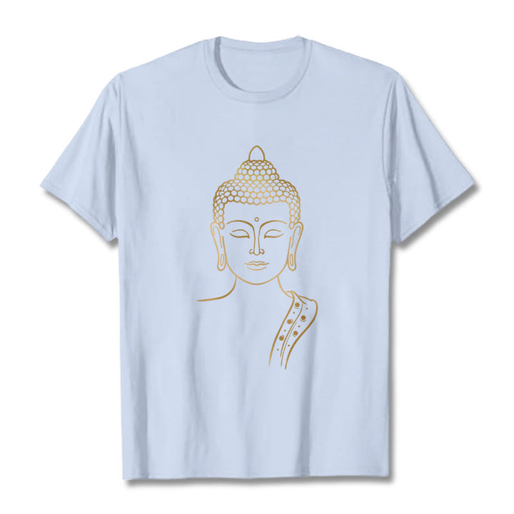 Buddha Stones ​​Golden Buddha In Tiefe Meditation T T-shirt - Hellcyan - 2XL - image 18