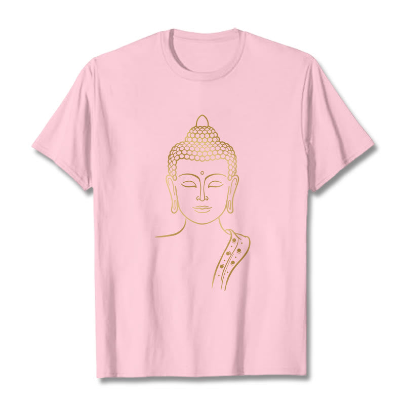 Buddha Stones ​​Golden Buddha In Tiefe Meditation T T-shirt - Hellrosa - 2XL - image 13