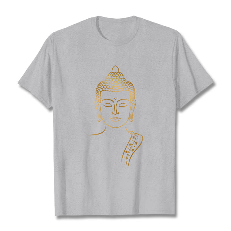 Buddha Stones ​​Golden Buddha In Tiefe Meditation T T-shirt - Hellgrau - 2XL - image 20