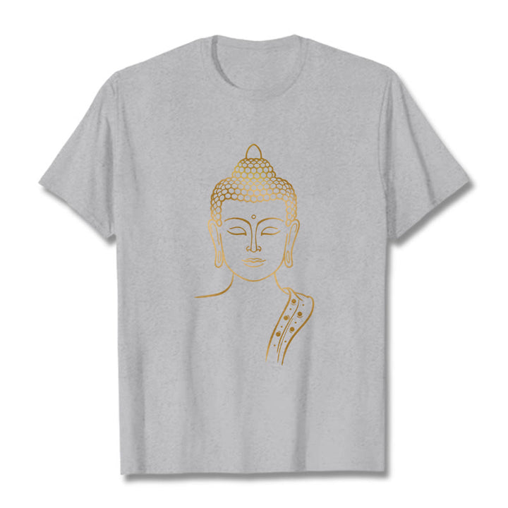 Buddha Stones ​​Golden Buddha In Tiefe Meditation T T-shirt - Hellgrau - 2XL - image 20