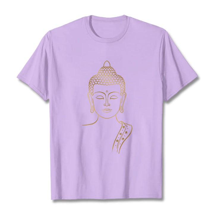 Buddha Stones ​​Golden Buddha In Tiefe Meditation T T-shirt - Pflaume - 2XL - image 16