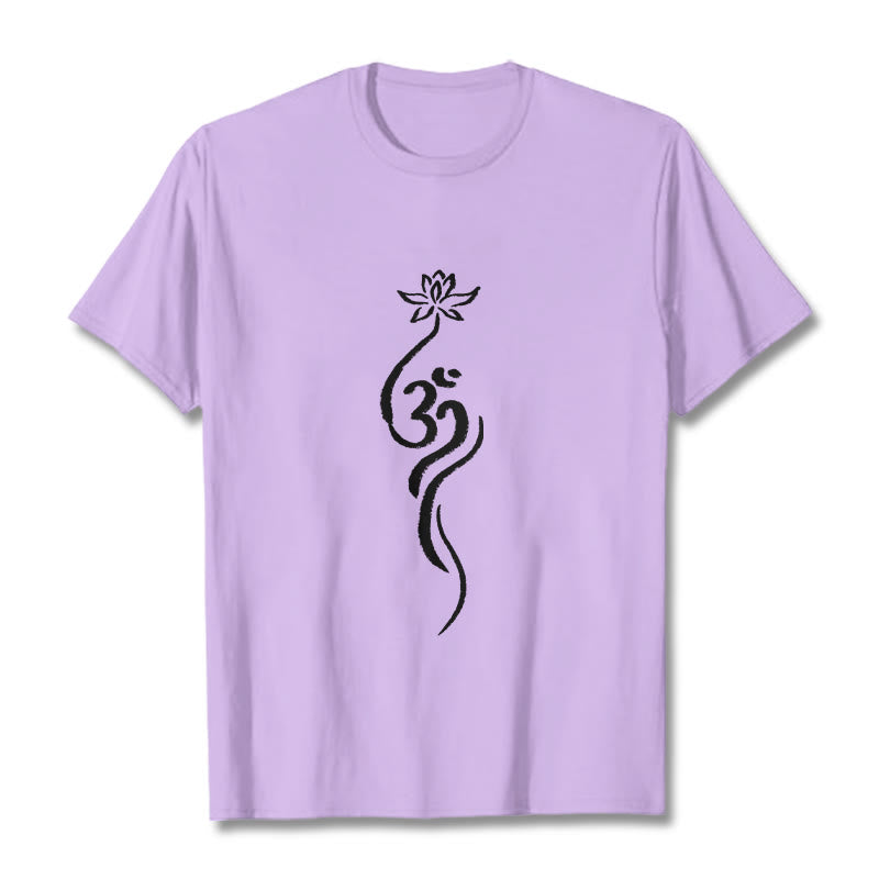 Buddha Stones ​​Lotus Blume Om Design T T-shirt - Pflaume - 2XL - image 17