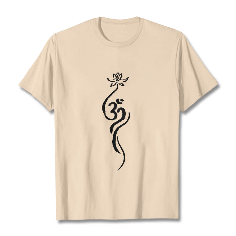 Buddha Stones ​​Lotus Blume Om Design T T-shirt - Biskuit - 2XL - image 9