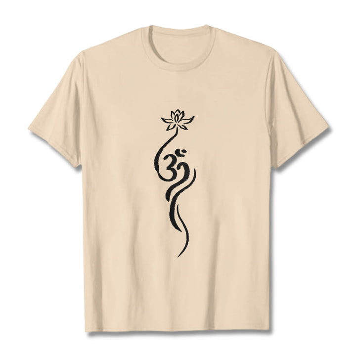 Buddha Stones ​​Lotus Blume Om Design T T-shirt - Biskuit - 2XL - image 9