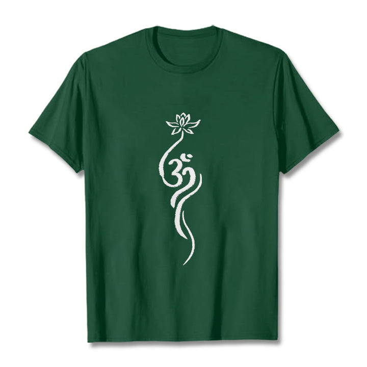 Buddha Stones ​​Lotus Blume Om Design T T-shirt - Waldgrün - 2XL - image 10