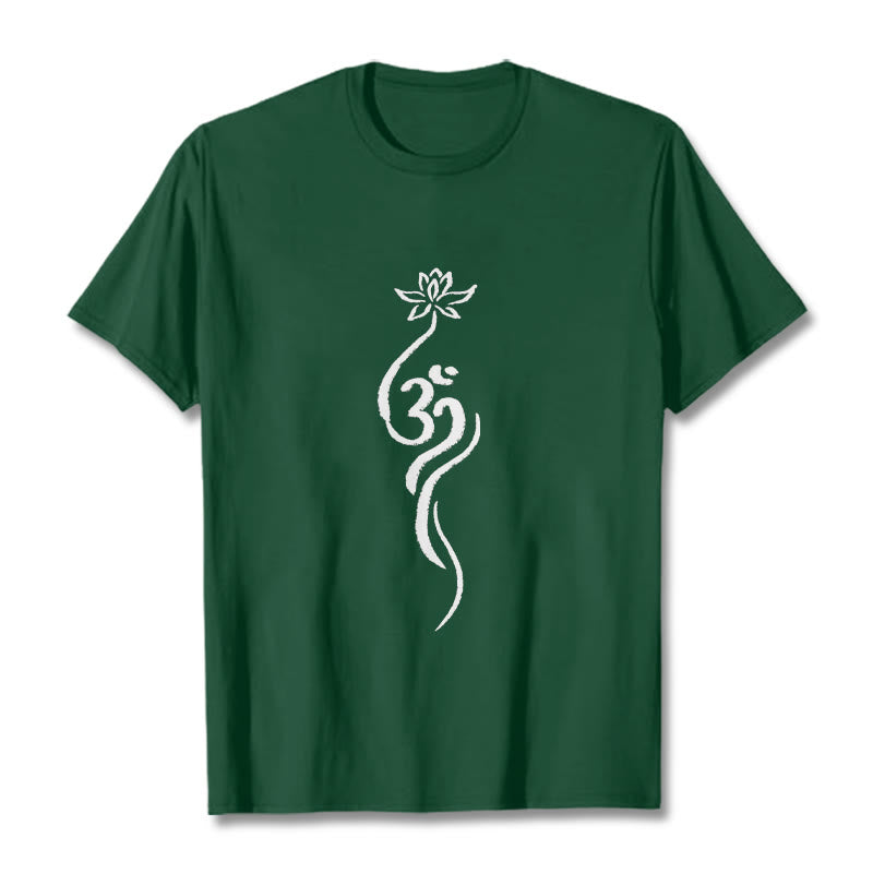 Buddha Stones ​​Lotus Blume Om Design T T-shirt - WaldGrün - 2XL - image 11