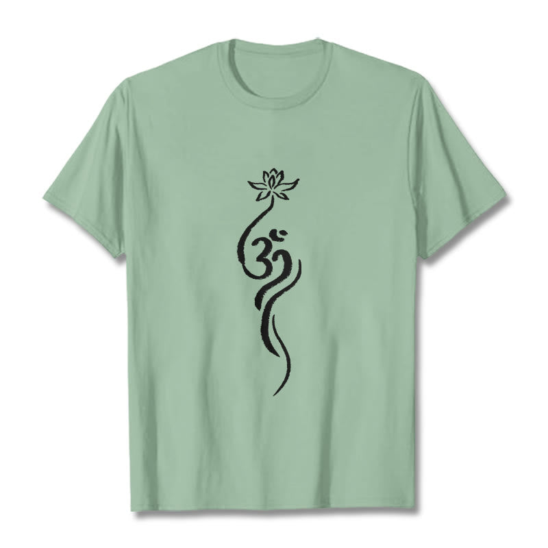 Buddha Stones ​​Lotus Blume Om Design T T-shirt - Blassgrün - 2XL - image 15