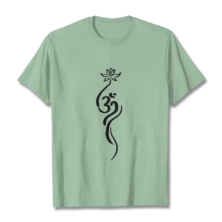 Buddha Stones ​​Lotus Blume Om Design T T-shirt - Blassgrün - 2XL - image 15