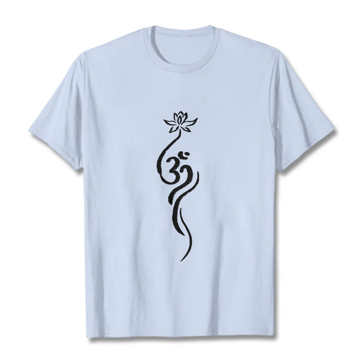 Buddha Stones ​​Lotus Blume Om Design T T-shirt - Hellcyan - 2XL - image 18