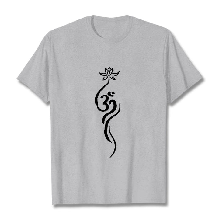 Buddha Stones ​​Lotus Blume Om Design T T-shirt - Hellgrau - 2XL - image 19