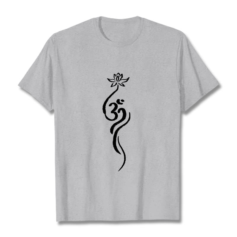 Buddha Stones ​​Lotus Blume Om Design T T-shirt - Hellgrau - 2XL - image 20