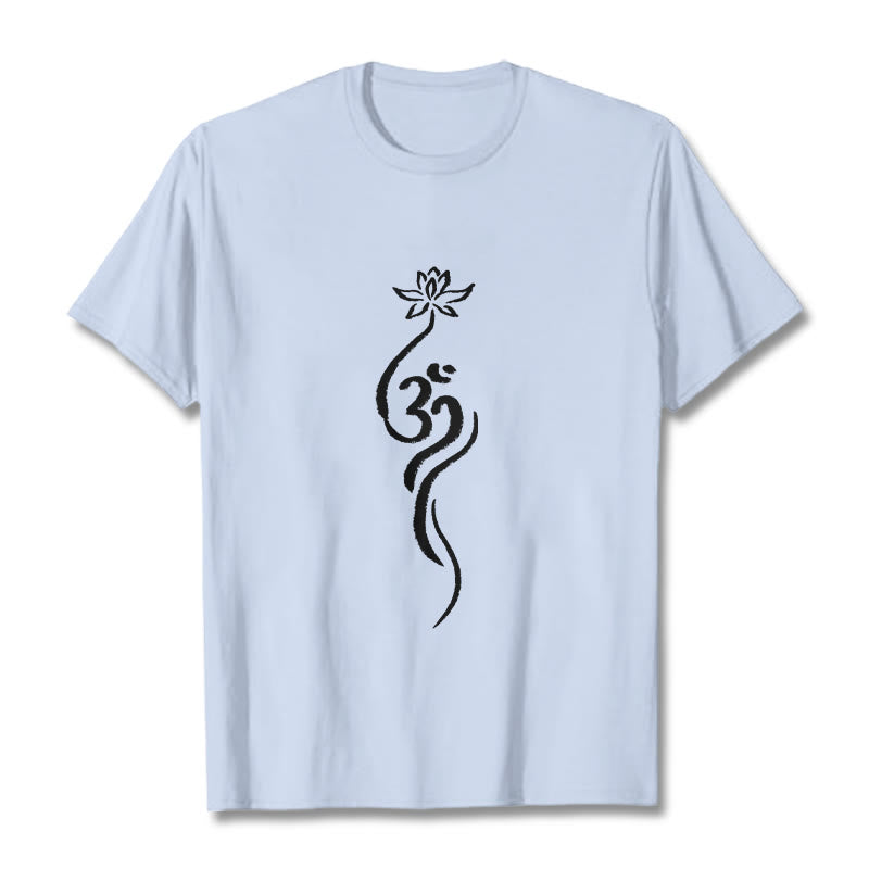 Buddha Stones ​​Lotus Blume Om Design T T-shirt - HellCyan - 2XL - image 19