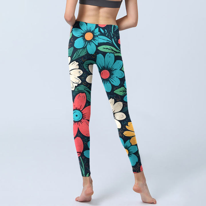 Buddha Stones Bunte Blumenmuster Druck Gym Leggings Damen Yoga Hose - image 6