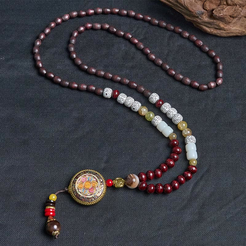 Buddha Stones, tibetische handgefertigte Holzperlen, Om Mani Padme Hum, Samantabhadra, Bodhisattva, Reinheit, Halsketten-Anhänger - image 10