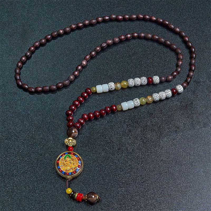 Buddha Stones, tibetische handgefertigte Holzperlen, Om Mani Padme Hum, Samantabhadra, Bodhisattva, Reinheit, Halsketten-Anhänger - image 9
