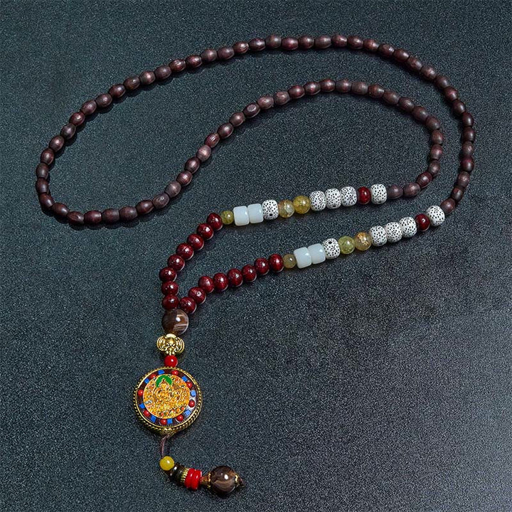 Buddha Stones, tibetische handgefertigte Holzperlen, Om Mani Padme Hum, Samantabhadra, Bodhisattva, Reinheit, Halsketten-Anhänger - image 9