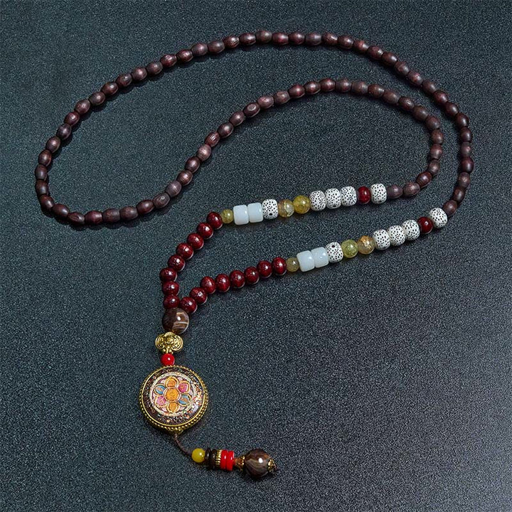 Buddha Stones, tibetische handgefertigte Holzperlen, Om Mani Padme Hum, Samantabhadra, Bodhisattva, Reinheit, Halsketten-Anhänger - image 8