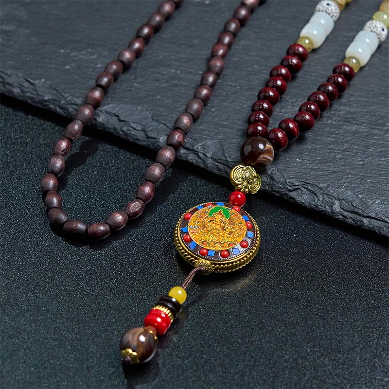 Buddha Stones, tibetische handgefertigte Holzperlen, Om Mani Padme Hum, Samantabhadra, Bodhisattva, Reinheit, Halsketten-Anhänger - image 4