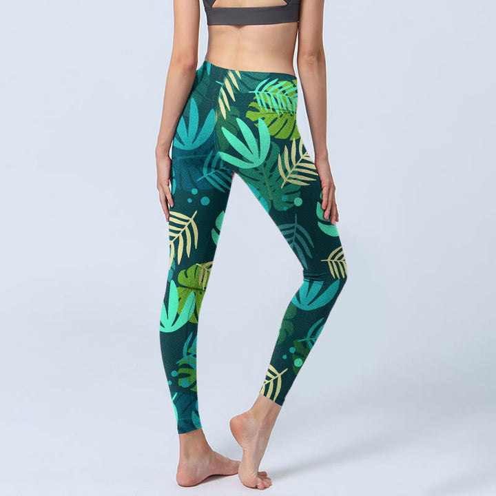 Buddha Stones, verschiedene Formen von Blättern, Musterdruck, Gym-Leggings, Damen-Yogahose - image 4