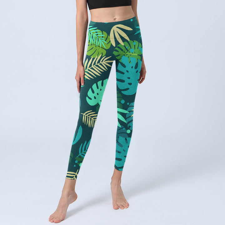 Buddha Stones, verschiedene Formen von Blättern, Musterdruck, Gym-Leggings, Damen-Yogahose - image 5
