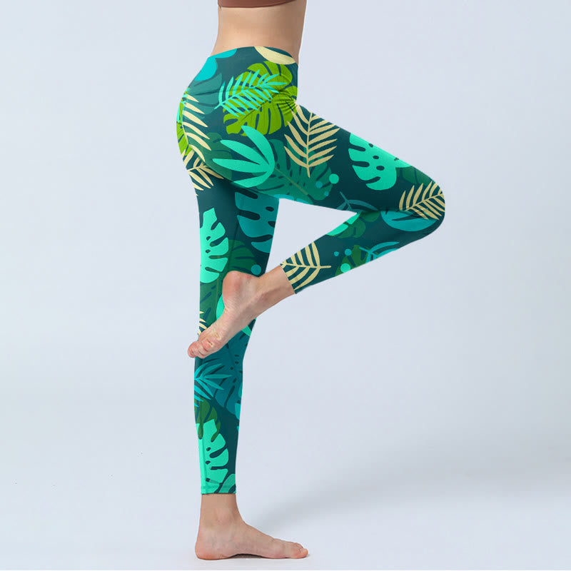 Buddha Stones, verschiedene Formen von Blättern, Musterdruck, Gym-Leggings, Damen-Yogahose - image 4