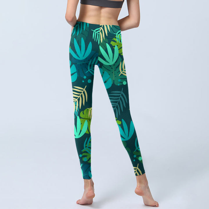 Buddha Stones, verschiedene Formen von Blättern, Musterdruck, Gym-Leggings, Damen-Yogahose - image 6
