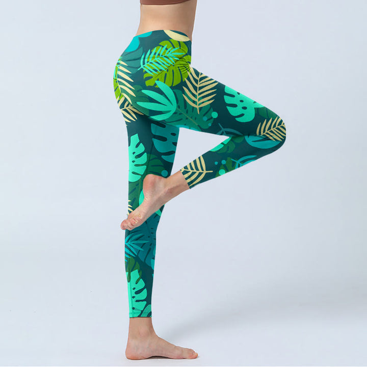 Buddha Stones, verschiedene Formen von Blättern, Musterdruck, Gym-Leggings, Damen-Yogahose - image 5