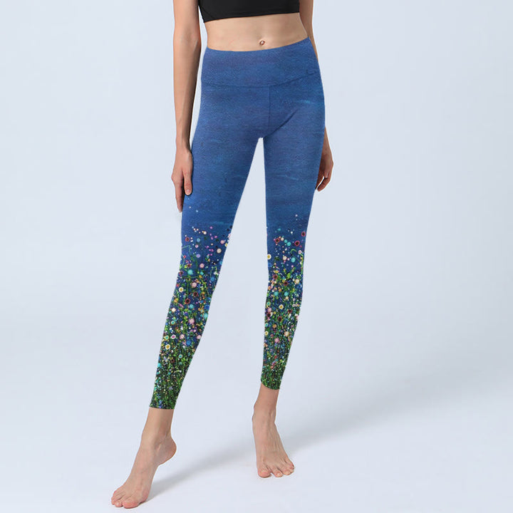 Buddha Stones ​​Gras Blume Muster Druck Gym Leggings frauen Yoga Hosen - image 6