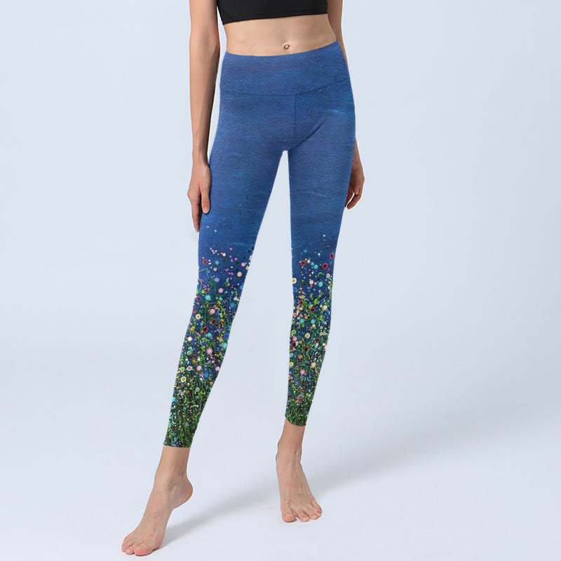 Buddha Stones ​​Gras Blume Muster Druck Gym Leggings frauen Yoga Hosen - image 5