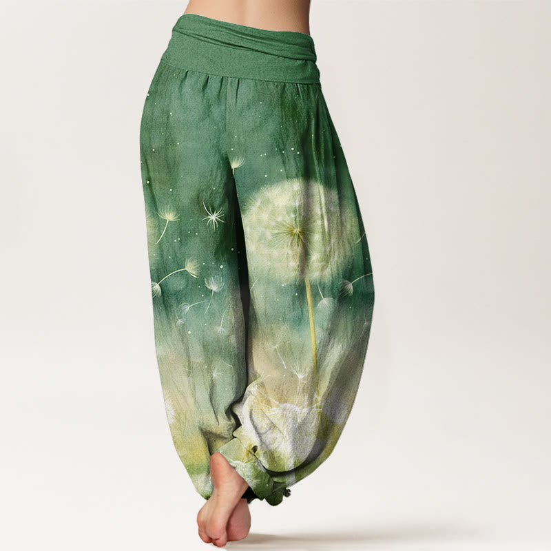 Buddha Stones Lässige Haremshose mit Löwenzahnmuster für Damen, elastische Taille - image 9