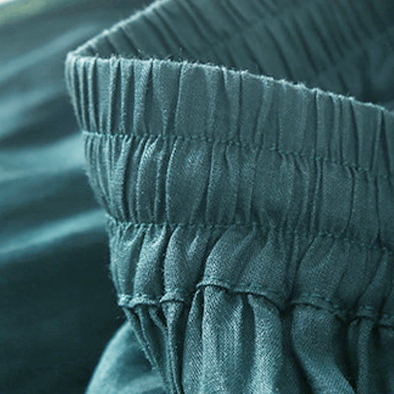 Buddha Stones Damenrock mit Schnürung, elastischer Taille und Taschen - image 5