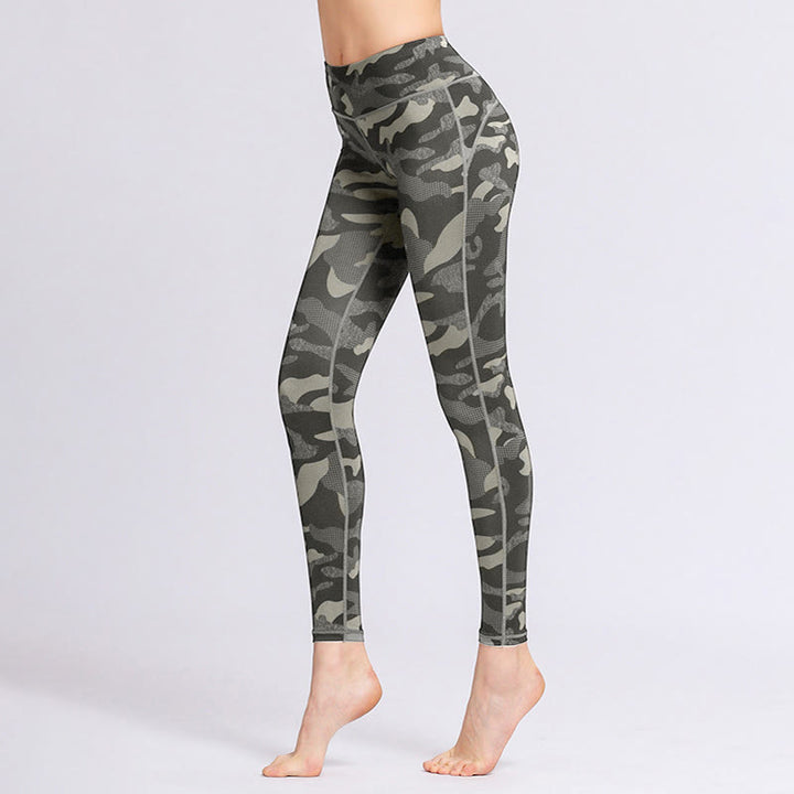 Buddha Stones Camo Print Sport Fitness Yoga Hohe Taille Leggings Damen Yogahose