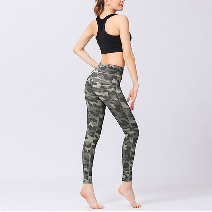 Buddha Stones Camo Print Sport Fitness Yoga Hohe Taille Leggings Damen Yogahose - image 4