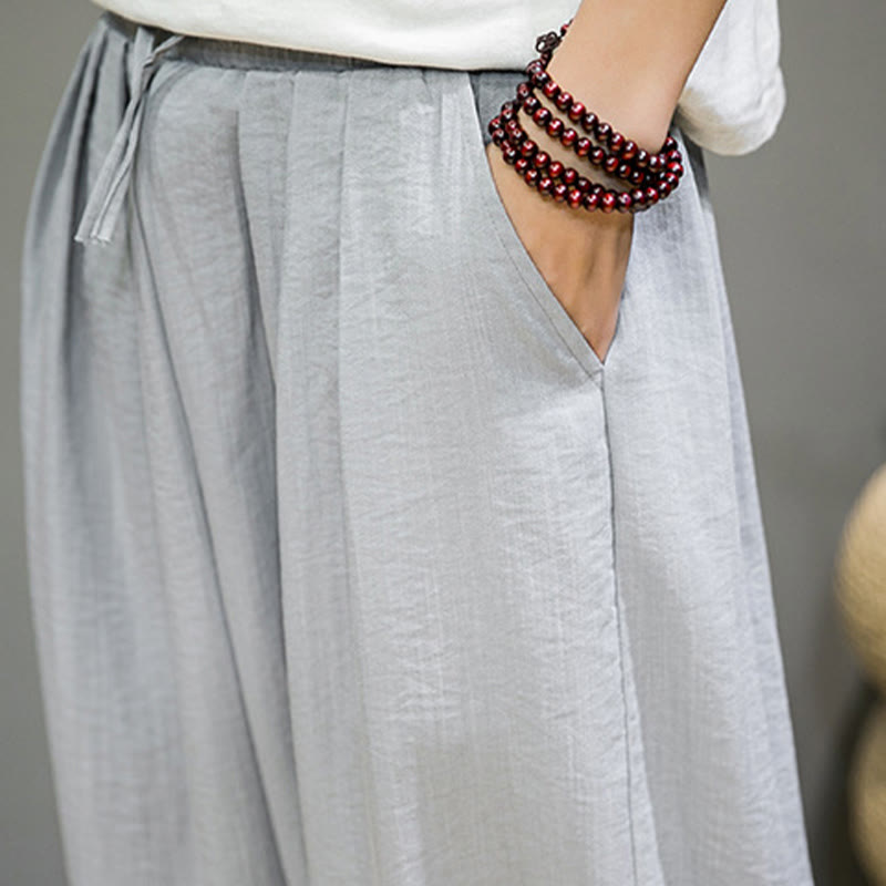 Buddha Stones Sommer-Haremshose aus Baumwolle mit Kordelzug und Taschen für Herren, knöchellang - image 20