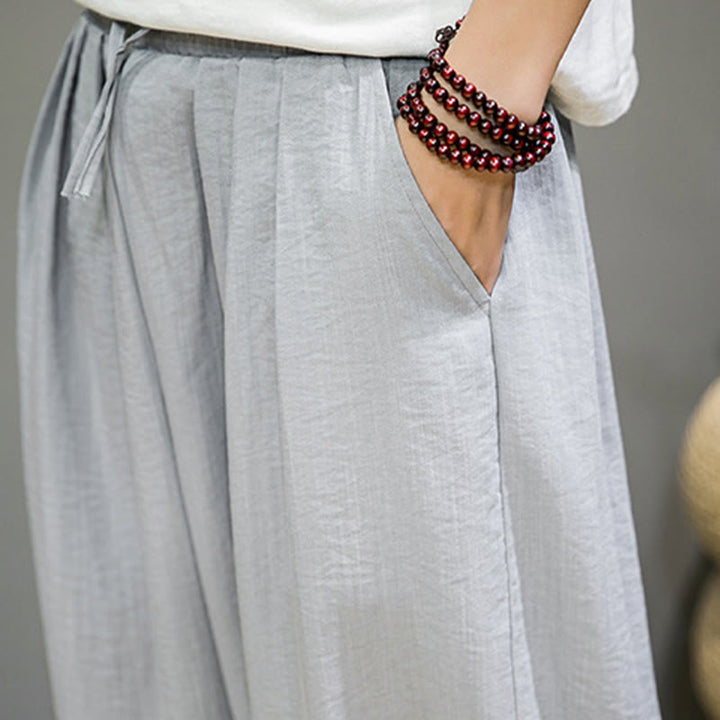 Buddha Stones Sommer-Haremshose aus Baumwolle mit Kordelzug und Taschen für Herren, knöchellang - image 20