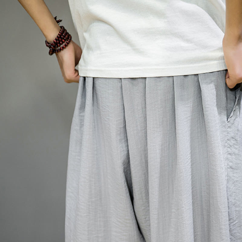 Buddha Stones Sommer-Haremshose aus Baumwolle mit Kordelzug und Taschen für Herren, knöchellang - image 19