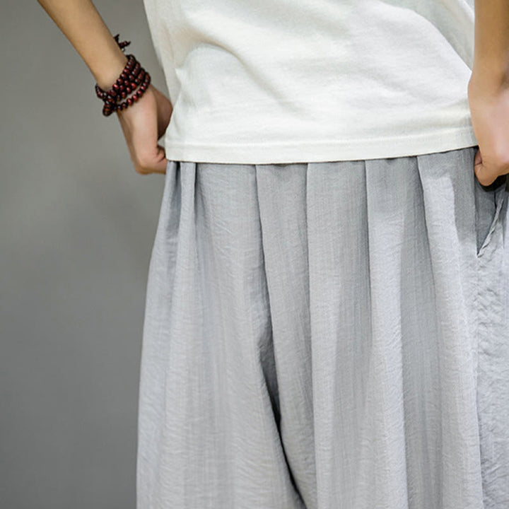 Buddha Stones Sommer-Haremshose aus Baumwolle mit Kordelzug und Taschen für Herren, knöchellang - image 19