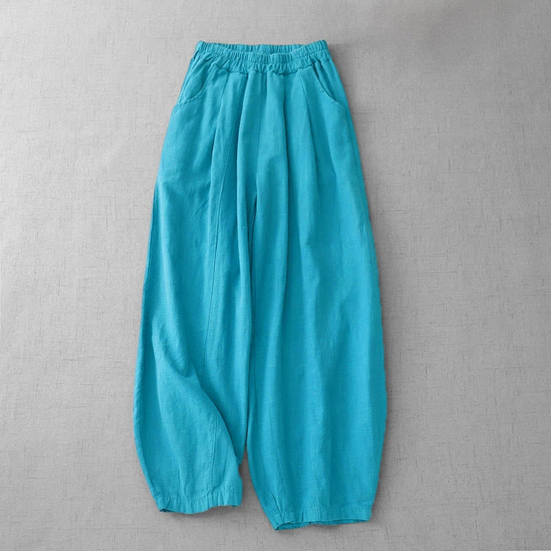 Buddha Stones Lässige, schlichte Damen-Haremshose mit Taschen, Länge 7-8 - Dunkeltürkis - US 8-10, UK/AU 12-14, EU 40-42 (2XL) - image 11