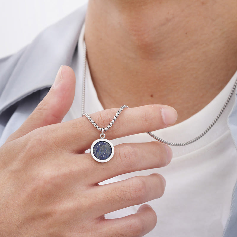 Buddha Stones ​​Naturstein Türkis Tigerauge Lazurit Lapislazuli Malachit Titanstahl Reinigungshalskette Anhänger - image 20