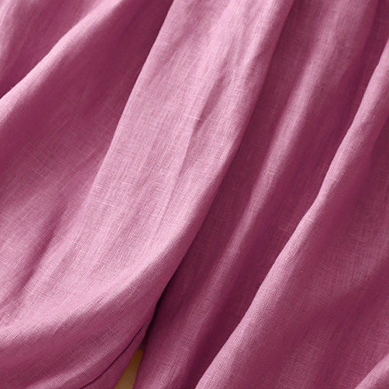 Buddha Stones Summer Commute Pure Color Damen-Baumwoll-Knöchelhose mit Taschen - image 5