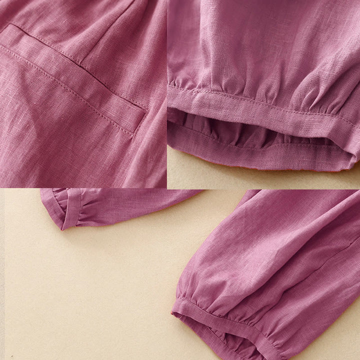 Buddha Stones Summer Commute Pure Color Damen-Baumwoll-Knöchelhose mit Taschen - image 6