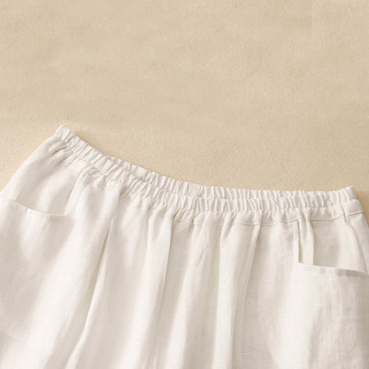 Buddha Stones Summer Commute Pure Color Damen-Baumwoll-Knöchelhose mit Taschen - image 8