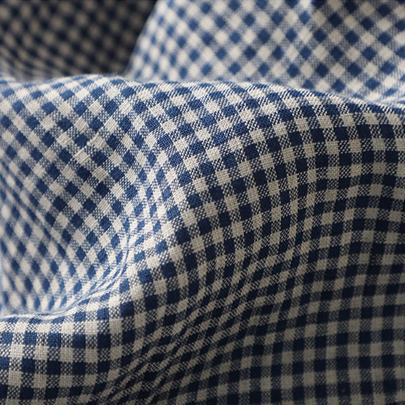 Buddha Stones Commute Casual Karomuster 7-8 Länge Damen Weite Hose aus Baumwollleinen mit Taschen - image 4