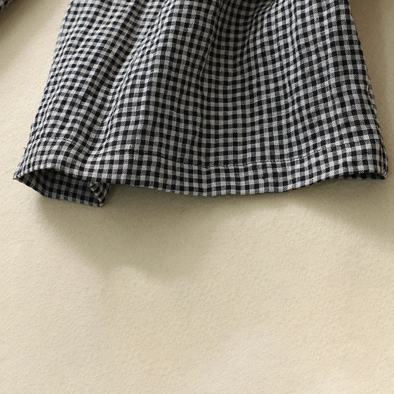 Buddha Stones Commute Casual Karomuster 7-8 Länge Damen Weite Hose aus Baumwollleinen mit Taschen - image 12