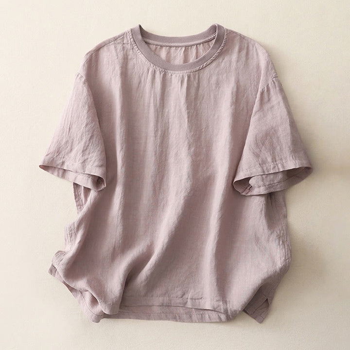Buddha Stones Plain Threaded Crew Neck Design Damen Polyester Kurzarmhemd - Distel - US14， UK/AU18，EU46 (2XL) - image 20