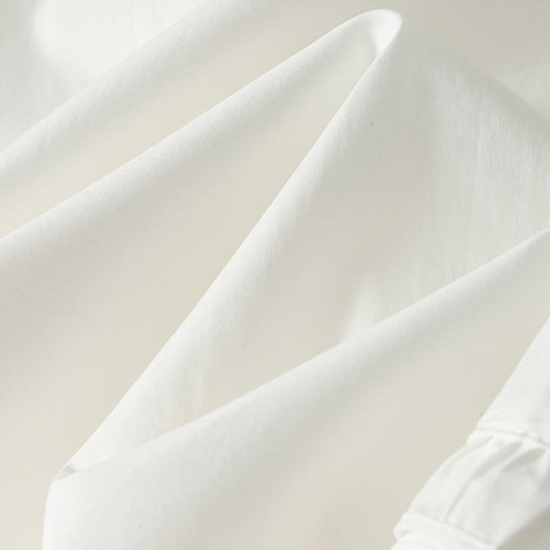 Buddha Stones Artistic Commute Pure Color Rüschensaum-Design Damenhose aus Baumwollleinen mit Taschen - image 4